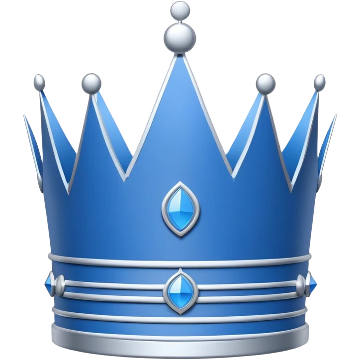 side view of a blue blueprint plan with minimal white lines and a simple crown drawing emoji