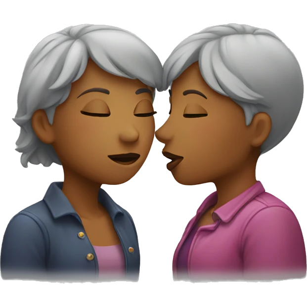 Two women kissing emoji