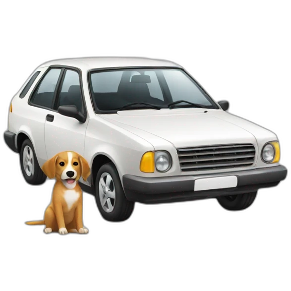 Car with dog emoji