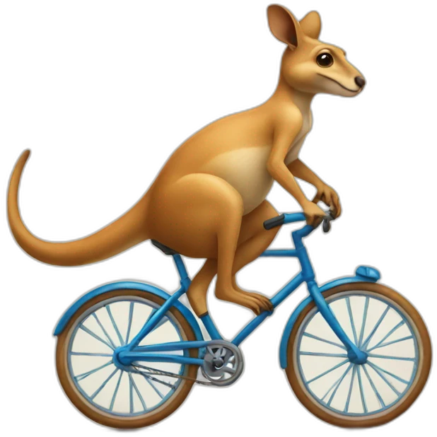 Kangaroo on bicycle emoji