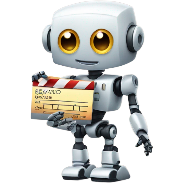 cute robot and a clapboard emoji