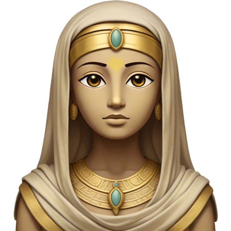 Cinematic Noble Mummy Portrait Emoji, Regal and timeless, with a meticulously wrapped, ancient form in muted earth tones accented by faded gold, exuding an air of forgotten majesty and solemn duty, simplified yet elegant with intricate bandage details, highly detailed and softly glowing, evoking the dignified mystery of an eternal sentinel guarding long-lost secrets! emoji
