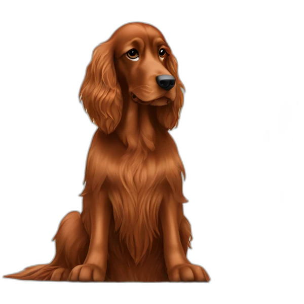 irish setter working on computer emoji