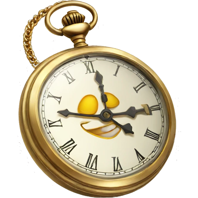 pocket watch with gold chain emoji