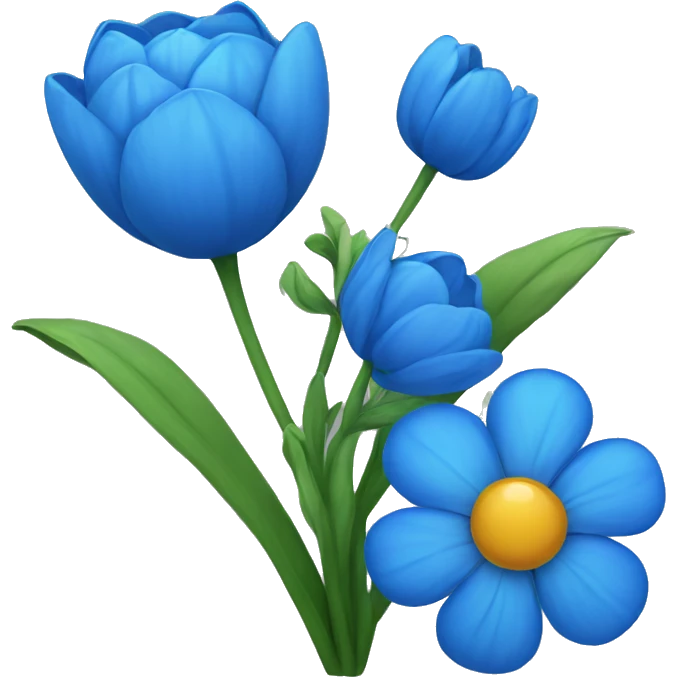 blue flower emoji