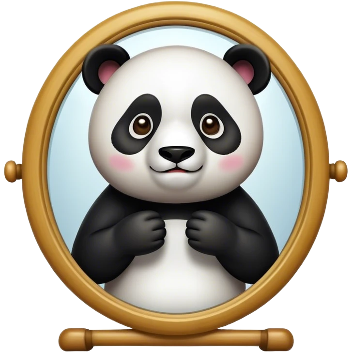 panda and a mirror  emoji