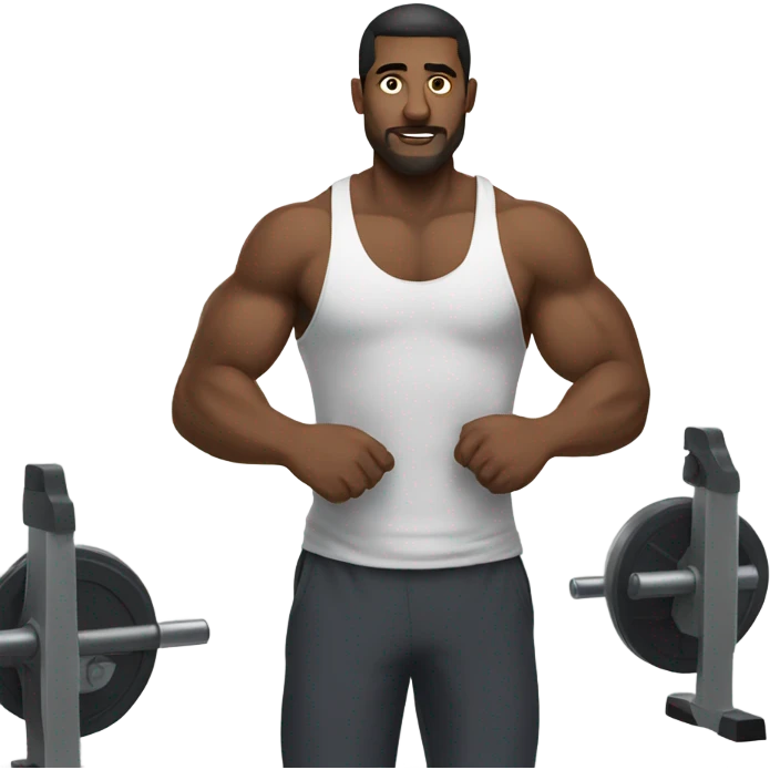 A man working in gym emoji