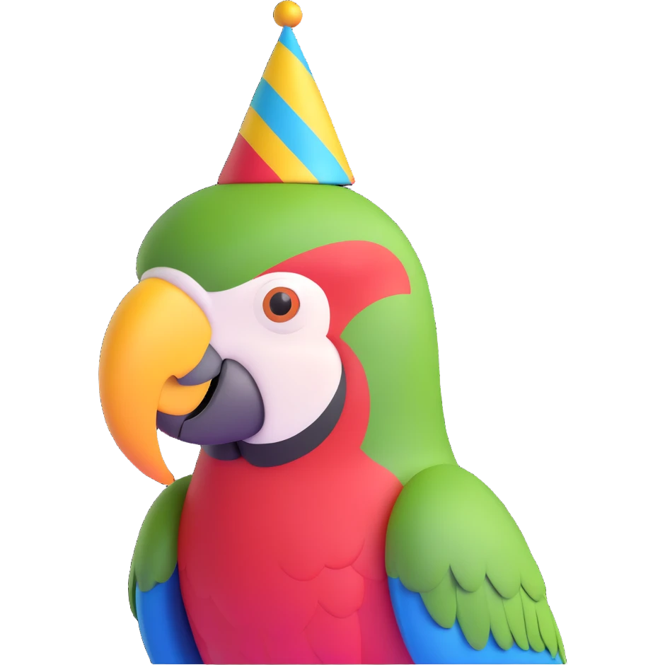 festive party parrot emoji