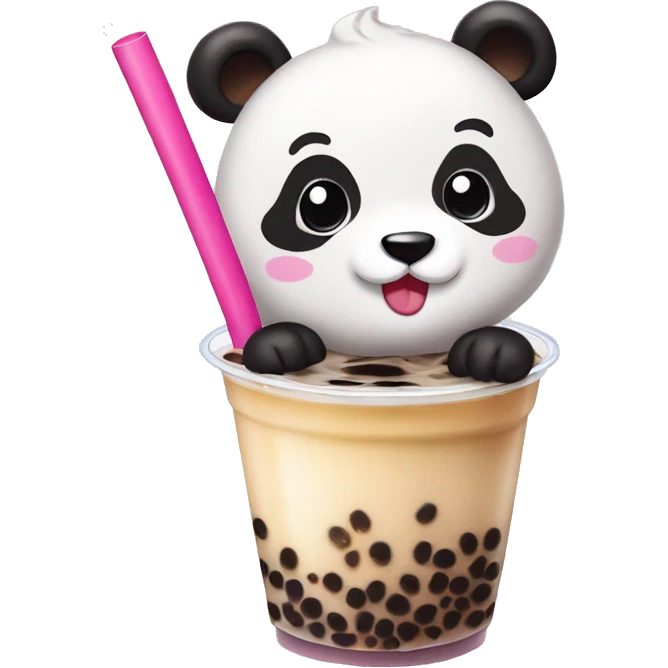 Bubble Tea mit Panda Gesicht emoji