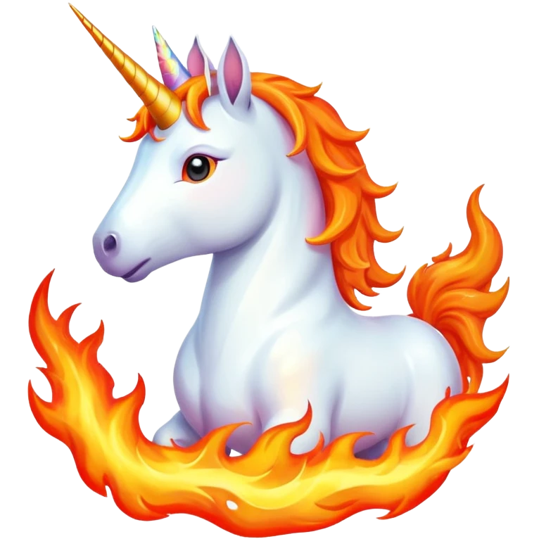 Unicorn  fire around it emoji