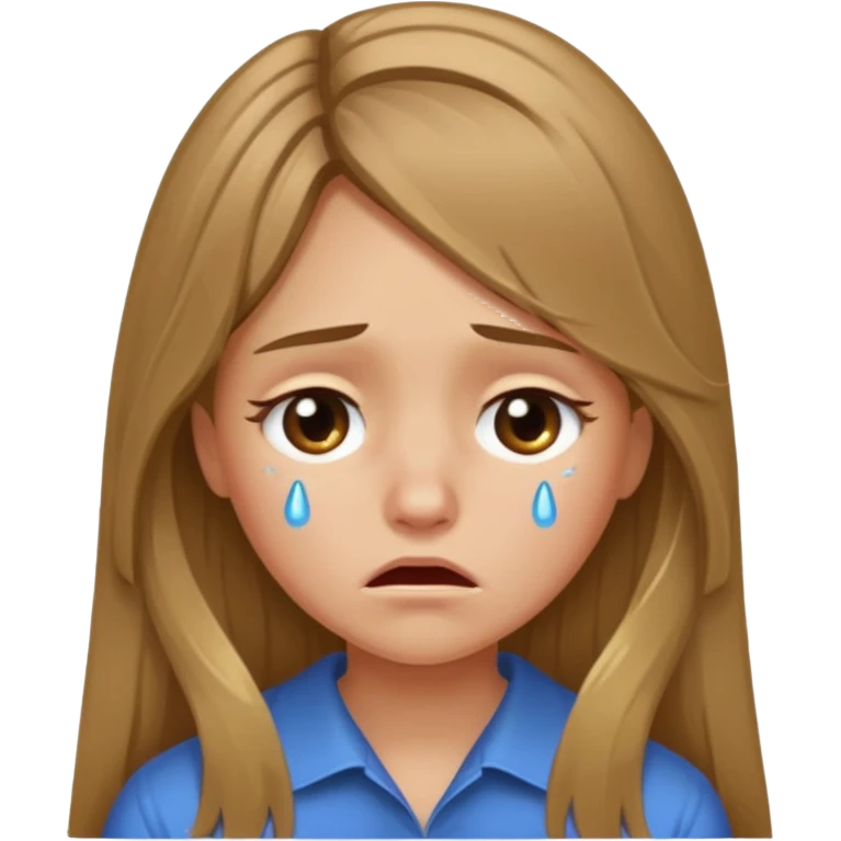 long Bronde hair girl bawling  emoji