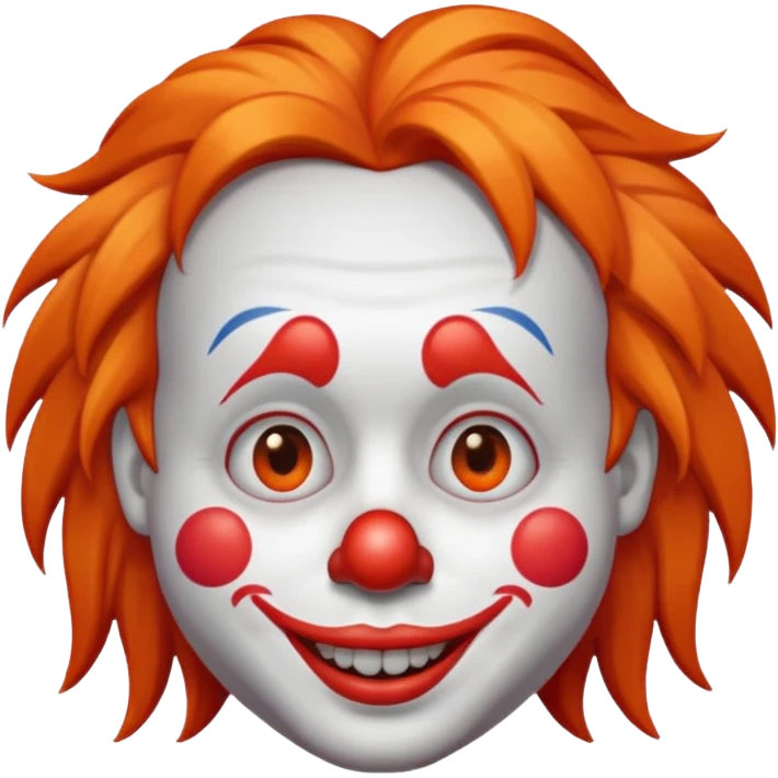 whatsapp clown emoji with long hair emoji
