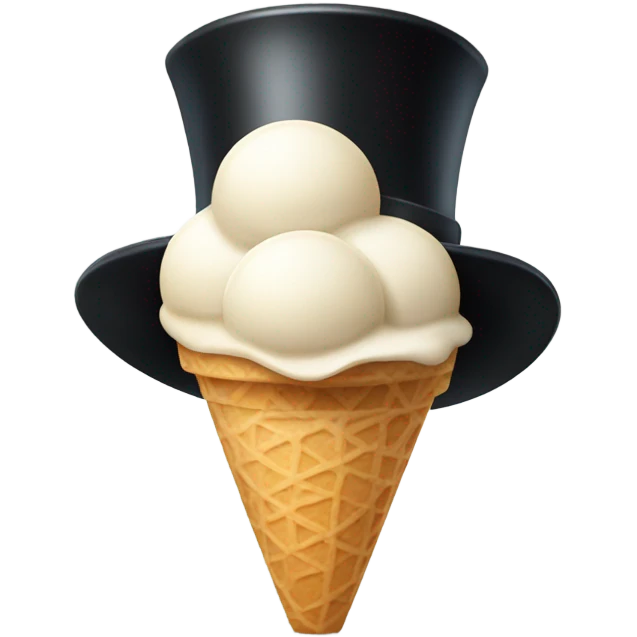 Ice cream with a top hat emoji
