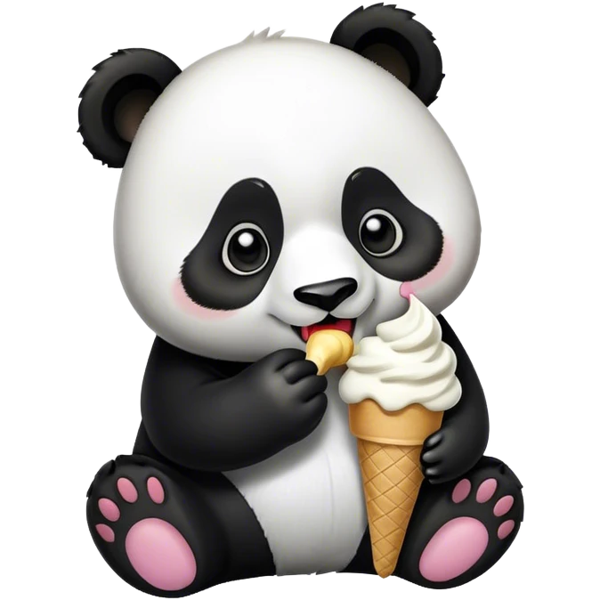 Panda eating ice cream emoji