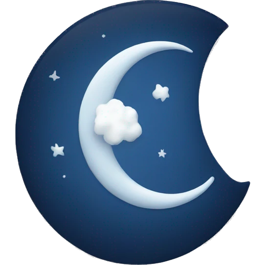 A dark blue moon with a small white bow on the right side emoji