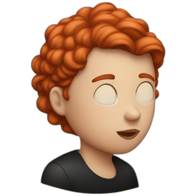 red head girl kissing a black head fair man emoji