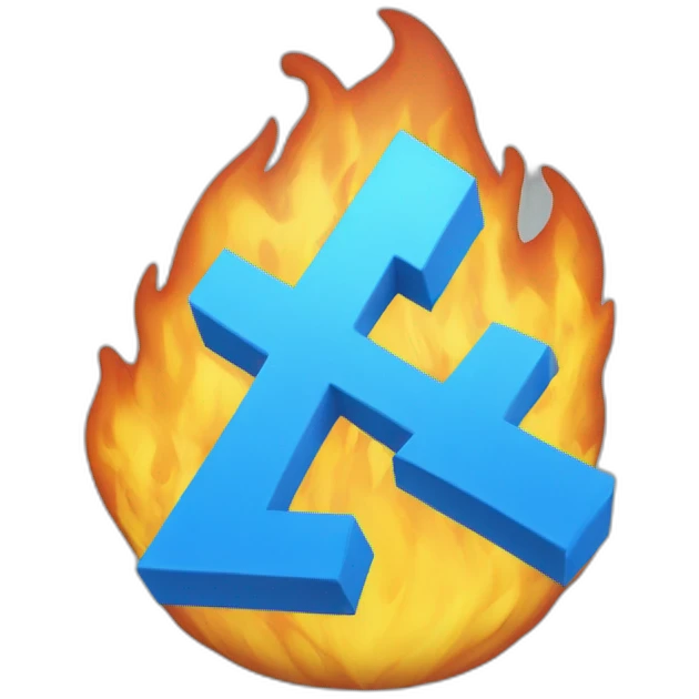 azure symbol on fire emoji