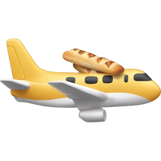 Breadstick as a passenger in a plane emoji