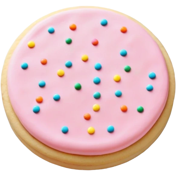 Light pink buttercream sugar cookies with sprinkles  emoji