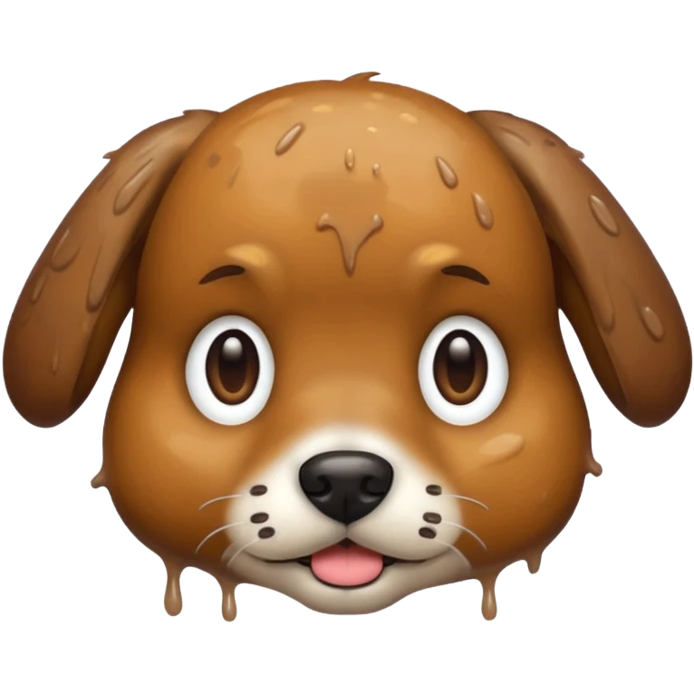 dog face after playing outside in the mud emoji