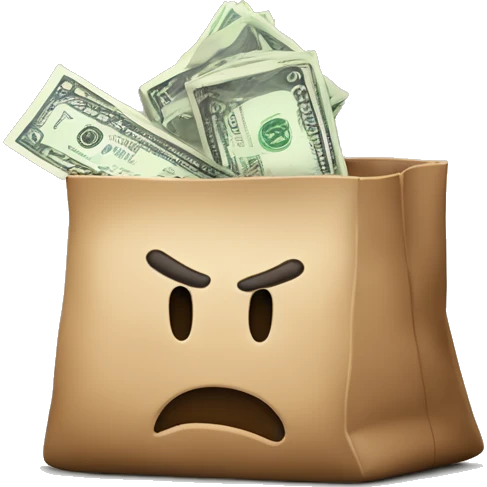 Un ladrón con una bolsa de dinero  emoji