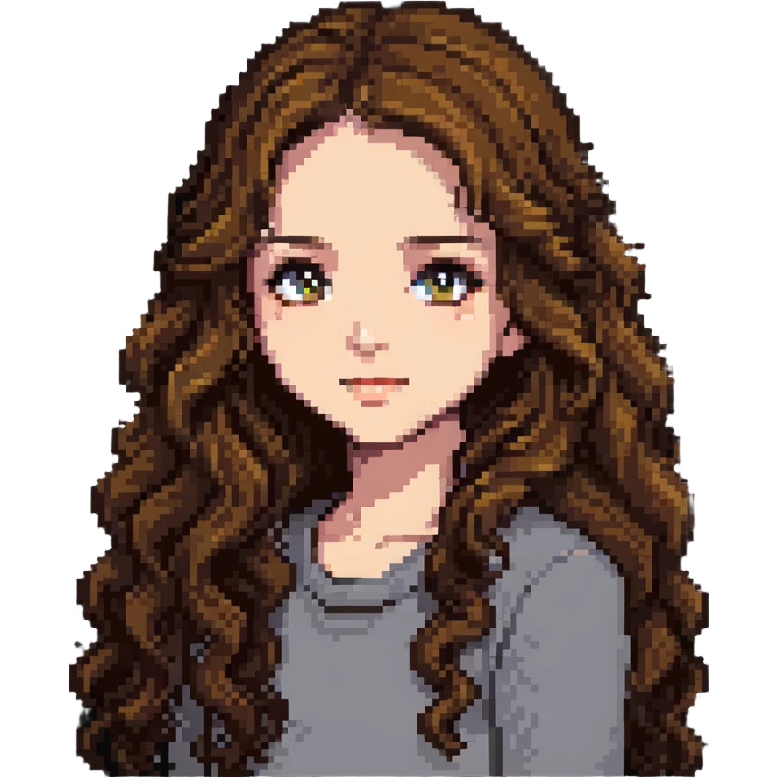 A girl with long, wavy brown hair emoji