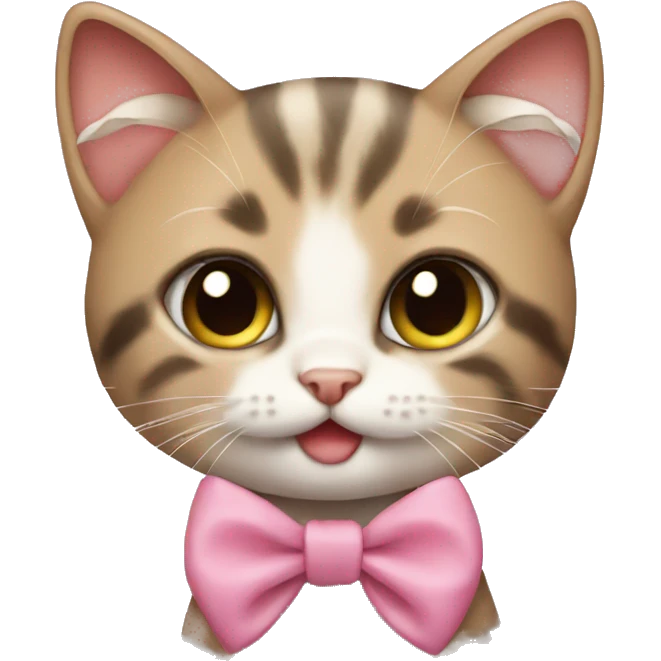 cute kitten wearing a bow emoji