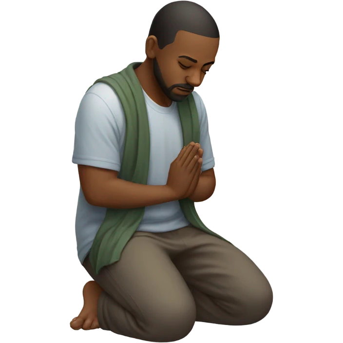 A man praying on his knees emoji