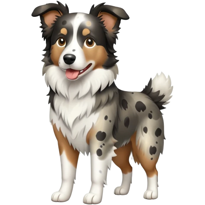 Merle Border Collie dog full body emoji
