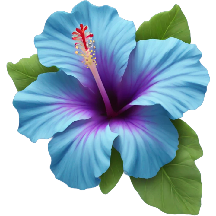Blue hibiscus flower emoji