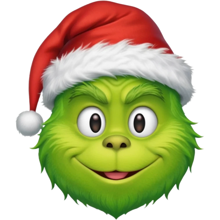 Create an emoji of the gtinch with a Santa hat emoji