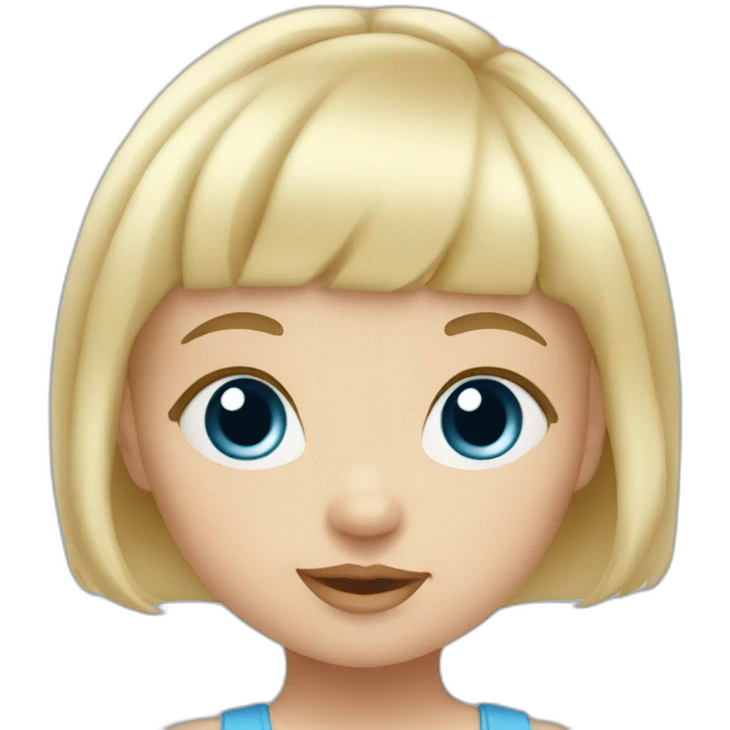 Blond baby girl with blue eyes and bangs emoji
