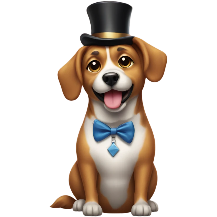 Dog with a fancy casino emoji