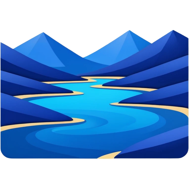 Matisse style BLUE abstract art landscape emoji