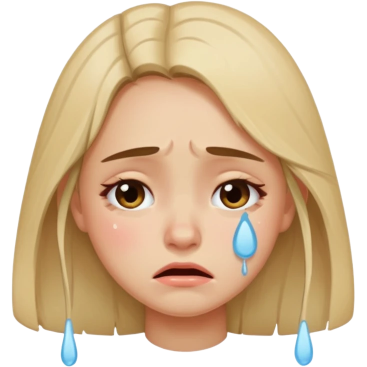 Crying girl with clean vibe emoji