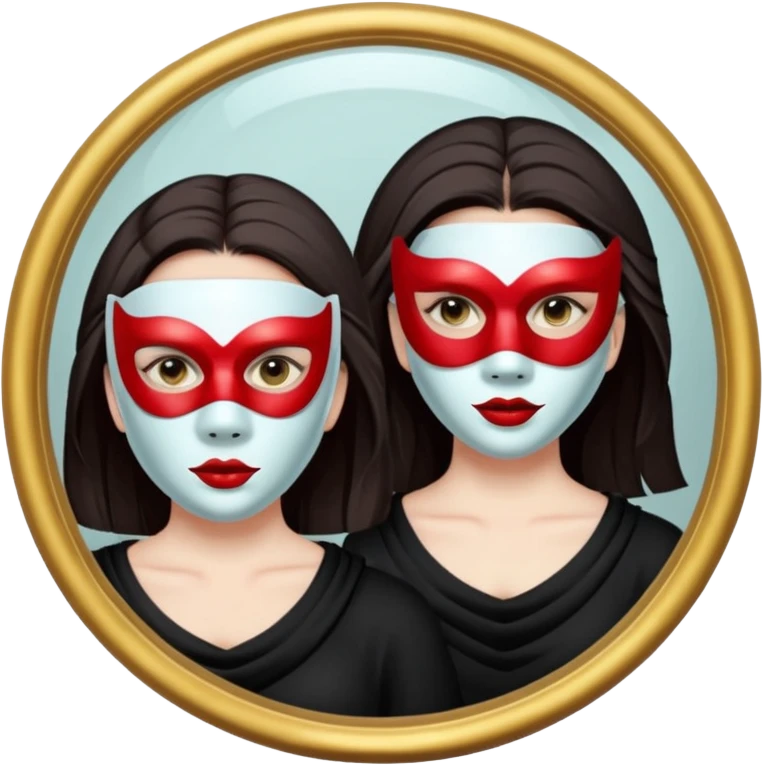 Killer on mask  in mirror behind woman emoji