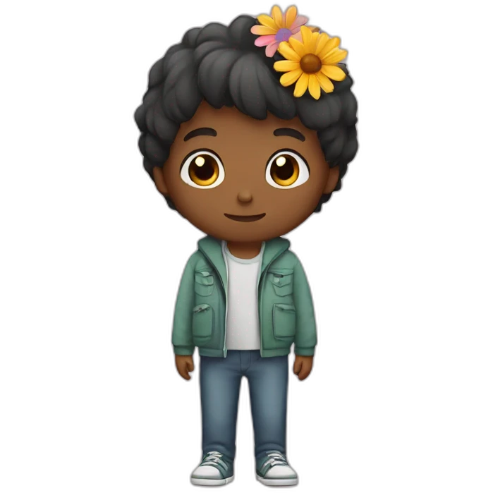 Boy saying sorry with flowers  emoji
