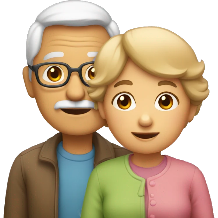 grandpa, grandma, and child emoji