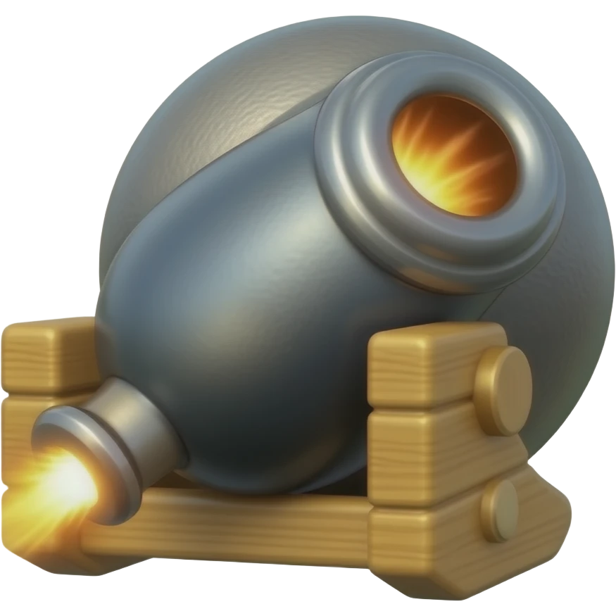 A cannon ball coming at tou emoji
