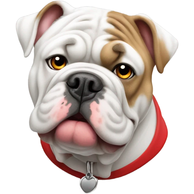 White English bulldog with red jersey emoji