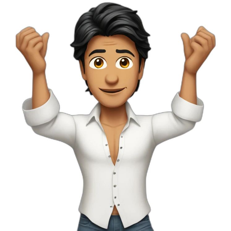 Shahrukh Khan pose with open arms emoji