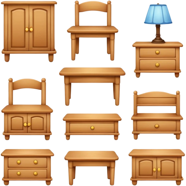 set of furniture emoji