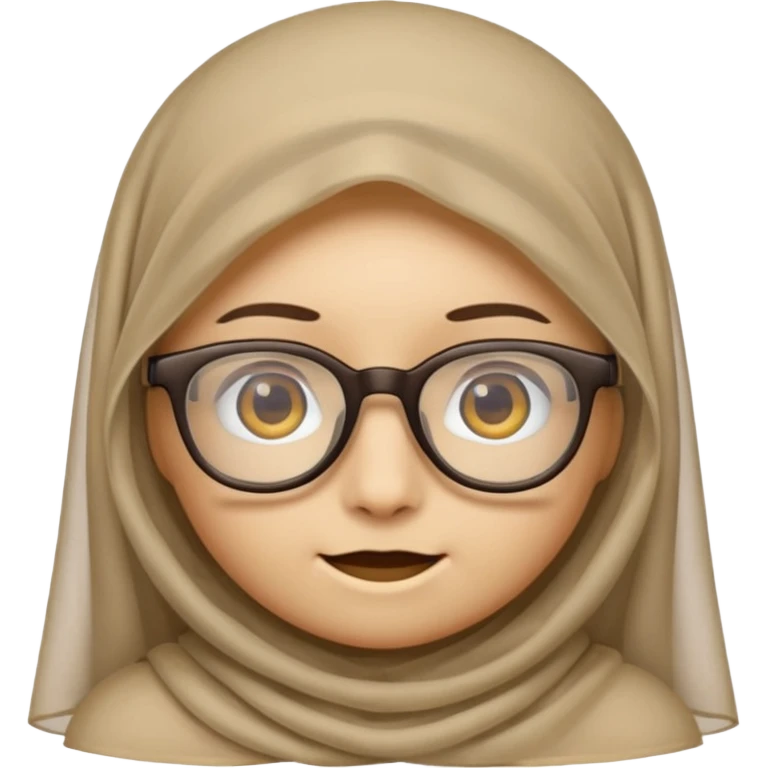 A veiled emoji wearing glasses emoji