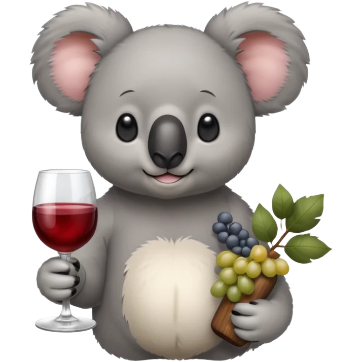 Cute koala bear with a glass of wine emoji