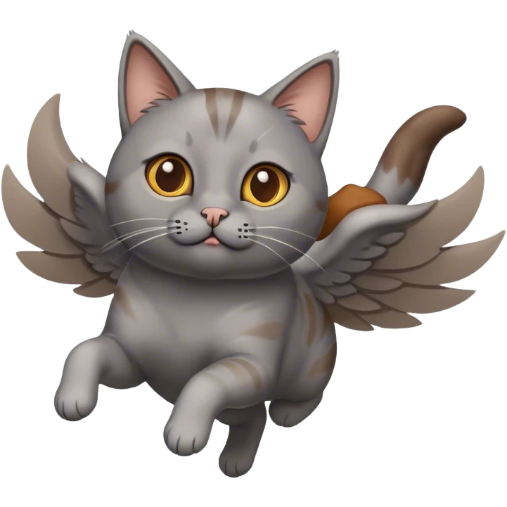 cat flying with poop behind it emoji