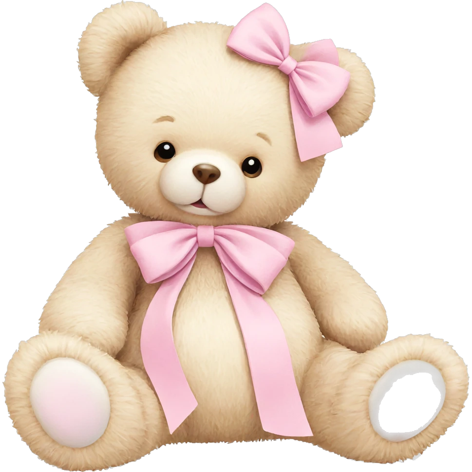 teddy bear with pink bow emoji