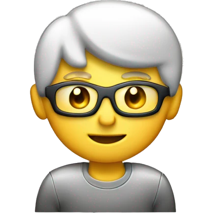 a guys with a smile on face ilooking on computer with  the word:"Finish" on the screen emoji
