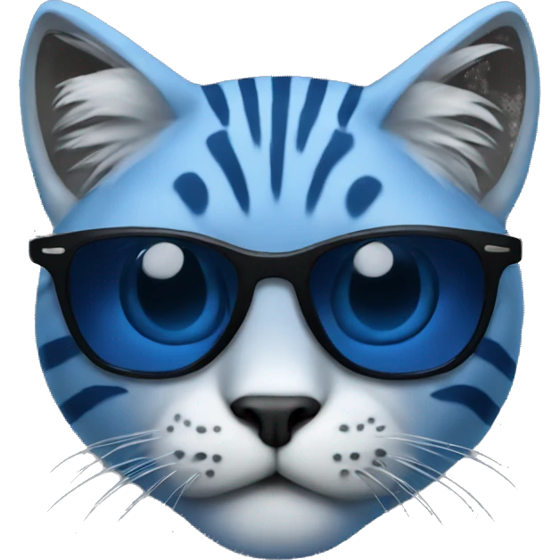 blue wildcat, with black sunglasses emoji