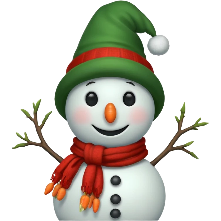 snowman wearing green hat emoji