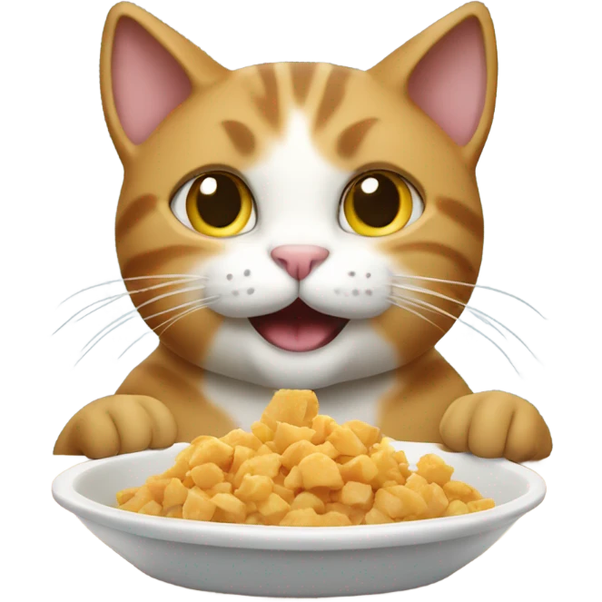 Cat eating food emoji